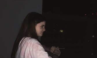 Temshica's Balcony Seduction: Massive Cock Teasing & Sizzling Blowjob