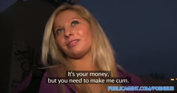 PublicAgent Curvy Blonde Accepts Sex for Money Offer at Bus Stop