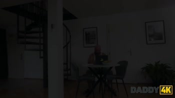 DADDY4K. Big Tits Teen (18+) girl Cheats on her Boyfriend with his Daddy in front of him