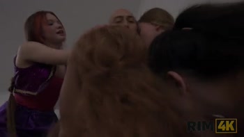 RIM4K. Ass games in a harem with six young beauties