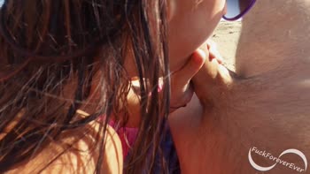 FuckForeverEver's Beachside Bonanza: Petite Babe Gets Drenched in Cum