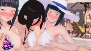 Teen (18+) party on the beach ends in group sex