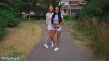 Public Agent Lucky Agent in Basement Threesome with Alexis stal & Lexi Dona