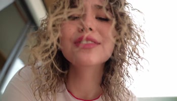 Ultra-babe sucks my dick like a chupa-chups