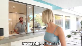 Chloe Temple's Multiple Facial Frenzy: Skinny Blonde Takes Big Cock Deep Throat