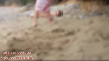 SweetPerv1994's Beach Surprise: Big Dick Flash & Stranger Handjob