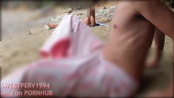 SweetPerv1994's Beach Surprise: Big Dick Flash & Stranger Handjob