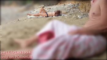 SweetPerv1994's Beach Surprise: Big Dick Flash & Stranger Handjob