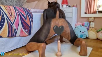 MisaCosplaySwe's Furry Fantasy: Doberman Bodypaint Puppy Play