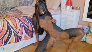 MisaCosplaySwe's Furry Fantasy: Doberman Bodypaint Puppy Play