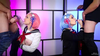 Bella Hentaigirl Swaps College Maid Uniform for Steamy Blowjob & Cumshot
