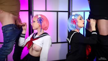 Bella Hentaigirl Swaps College Maid Uniform for Steamy Blowjob & Cumshot