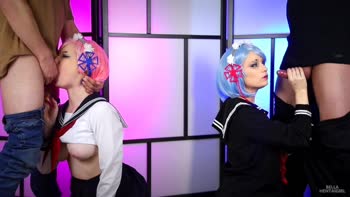 Bella Hentaigirl Swaps College Maid Uniform for Steamy Blowjob & Cumshot