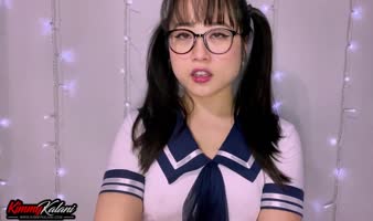 Kimmy Kalani's Secret HJ: Cute Asian ASMR POV Handjob Under Desk