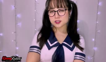 Kimmy Kalani's Secret HJ: Cute Asian ASMR POV Handjob Under Desk