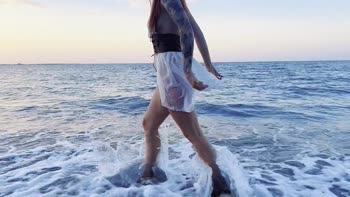 Sabrina_Great - Sabrina's Sizzling Beach Seduction: Hot Ginger Solo
