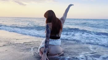 Sabrina_Great - Sabrina's Sizzling Beach Seduction: Hot Ginger Solo