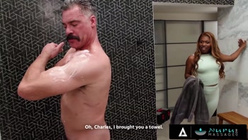 Hot Babe Seduces Contractor With Shower Help