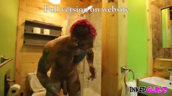 Tattooed Temptation: Blonde Bombshell Nailed by Homeless Hunk