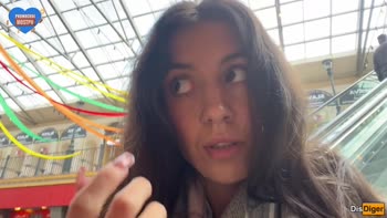 DisDiger's Public Cumwalk: Face-Filling Blowjob in a Mall Toilet