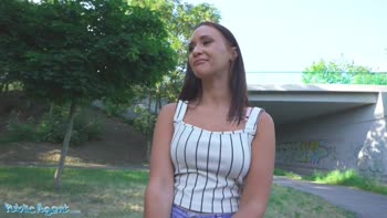 Public Agent Latina Babe Mina Moreno Sucks Cock in the Woods