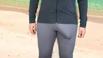 Lucas Nathan King - Blonde Shemale Yoga Showoff: Flashing Big Tits and Dick