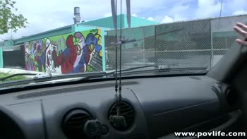 Amanda Tate's POV POVlife: Skinny Blonde Babe Sucks Big Cock in the Car
