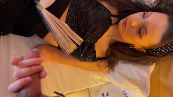 Brunette Babe Teases Monster Cock in POV Handjob
