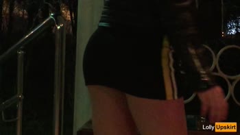 Lol Upskirt's Park Stroll in Miniskirt without Panties: Risqué Public Encounter