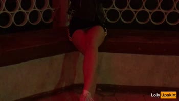 Lol Upskirt's Park Stroll in Miniskirt without Panties: Risqué Public Encounter