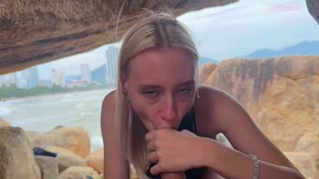 Teens (18+) have public sex on the beach