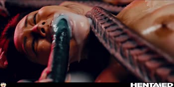 Real Life Hentai - Jia Lissa and Rae Lil Black fucked all the way through by alien monster
