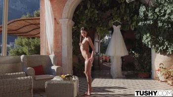 TUSHY Runaway bride Sybil has anal adventure before wedding