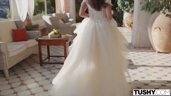 TUSHY Runaway bride Sybil has anal adventure before wedding
