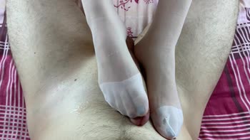 Gloria Gimson's Sweet Teacher Temptation: Footjob & Handjob in Skirt & Stockings