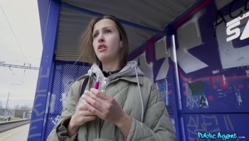 Blowjob in Public at the Train Station then Fucked - Public Agent