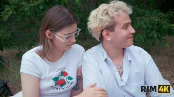 RIM4K. Swap wives, mutual rimming and anal fuck in the forest