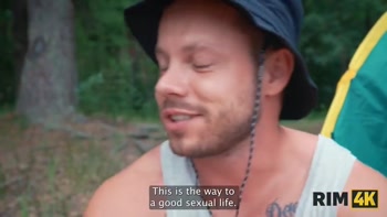 RIM4K. Swap wives, mutual rimming and anal fuck in the forest