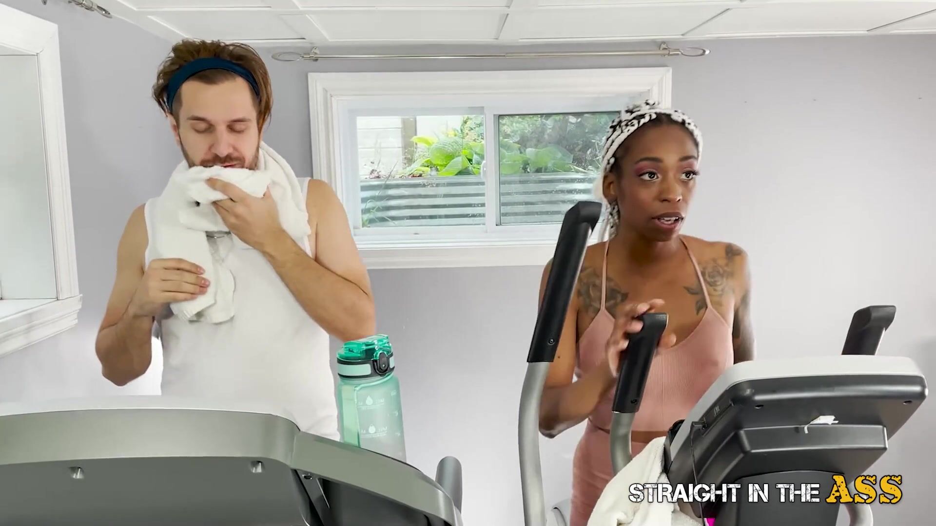 Straight in the Ass - a BEautiful Ebony Girl Gets Interracial Anal by her Trainer
