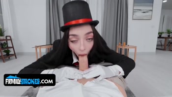 Magician Girl Deep Throats Huge Cock