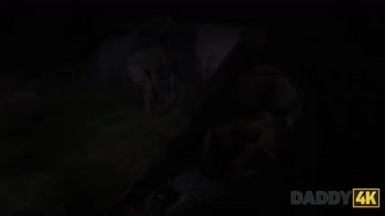 DADDY4K. Tempting outdoor sex between young and big-titted Era Queen and old George Uhl