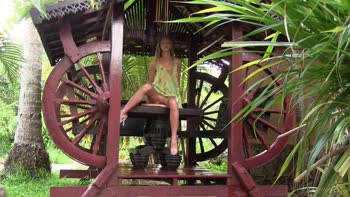 Gorgeous Blonde Teen (18+)'s Outdoor Undressing Delight