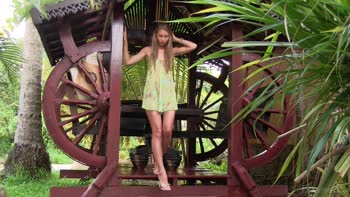 Gorgeous Blonde Teen (18+)'s Outdoor Undressing Delight