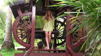 Gorgeous Blonde Teen (18+)'s Outdoor Undressing Delight