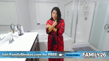 Dirty Stepdad Can't Resist Touching His Exotic Stepdaughter While Measuring Her Dress