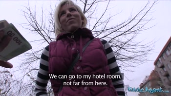 Public Agent - 18 and lets me fuck her tight pussy raw in a hotel room