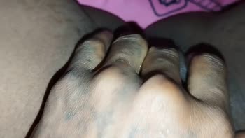 Skymile's Sensual Solo: Fat Ebony Pussy Orgasms at Bedtime