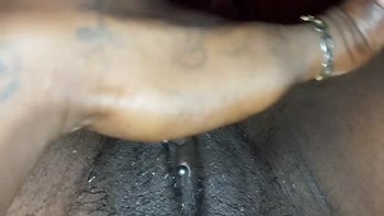 Skymile's Sensual Solo: Fat Ebony Pussy Orgasms at Bedtime