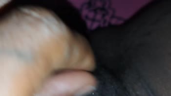 Skymile's Sensual Solo: Fat Ebony Pussy Orgasms at Bedtime