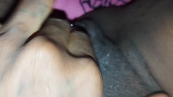 Skymile's Sensual Solo: Fat Ebony Pussy Orgasms at Bedtime